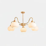 Persimmon Glass Chandelier – Amber Drop Silhouette