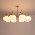 Persimmon Glass Chandelier – Amber Drop Silhouette