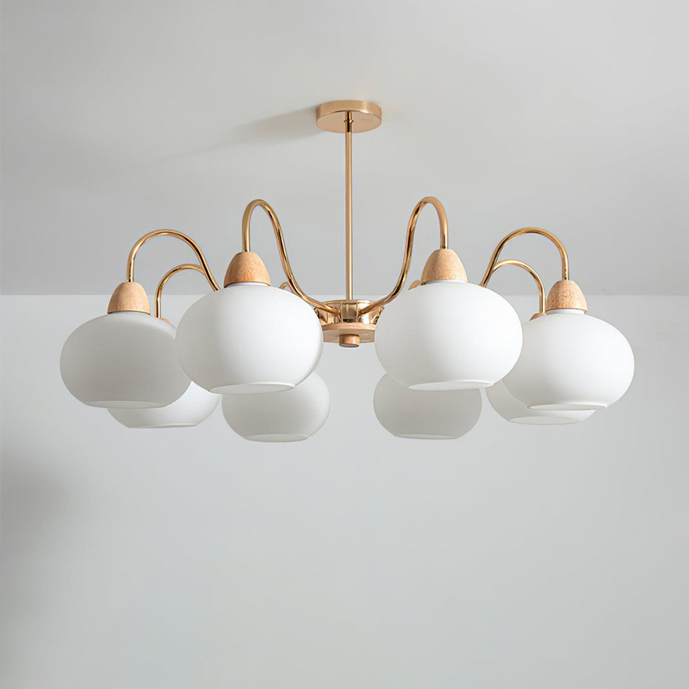 Persimmon Glass Chandelier – Amber Drop Silhouette