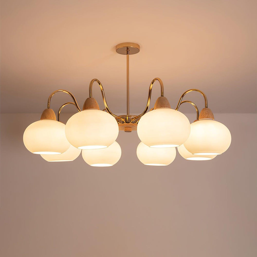 Persimmon Glass Chandelier – Amber Drop Silhouette