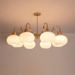 Persimmon Glass Chandelier – Amber Drop Silhouette