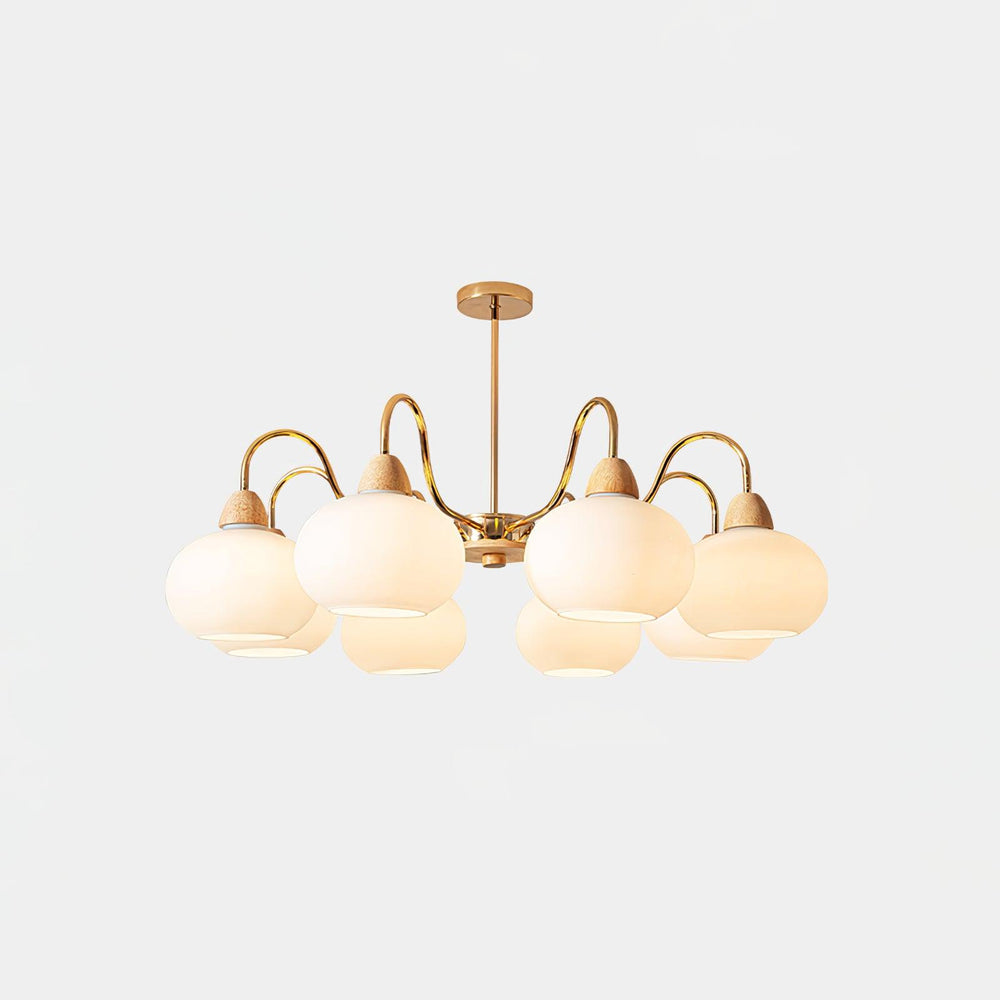 Persimmon Glass Chandelier – Amber Drop Silhouette