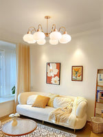 Persimmon Glass Chandelier – Amber Drop Silhouette