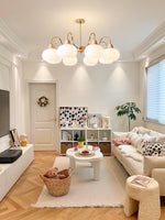 Persimmon Glass Chandelier – Amber Drop Silhouette