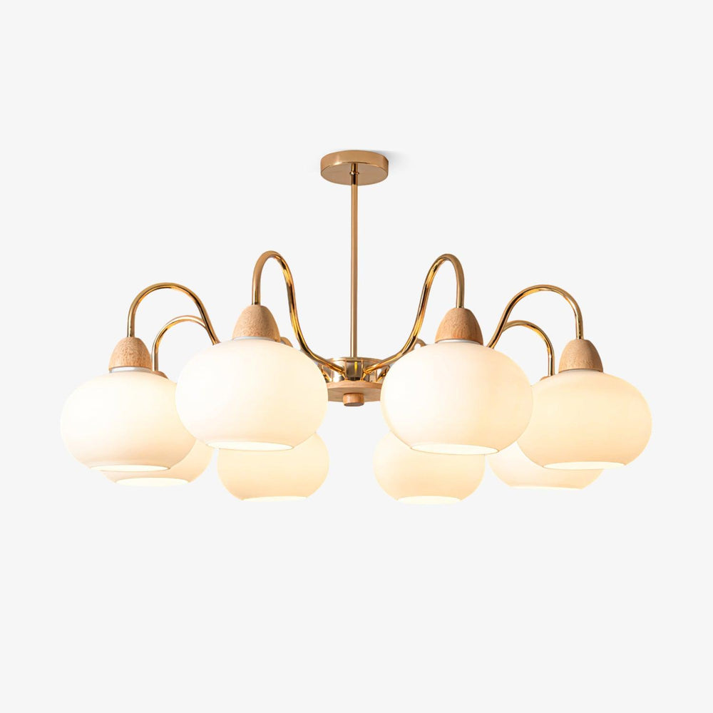 Persimmon Glass Chandelier – Amber Drop Silhouette