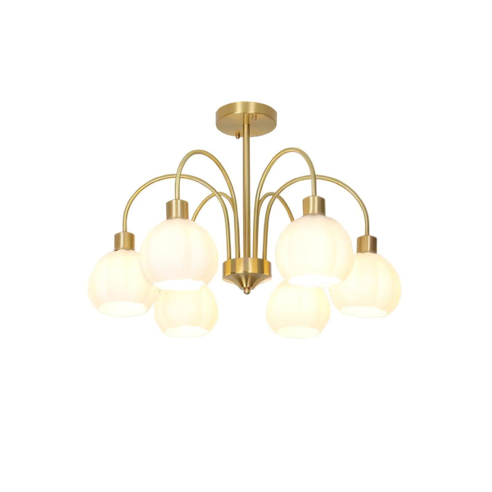 Glass Pumpkin Gold Chandelier