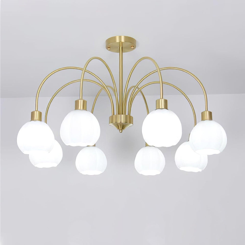 Glass Pumpkin Gold Chandelier