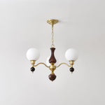 Globe Orb Wood Chandelier