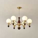 Globe Orb Wood Chandelier
