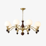 Globe Orb Wood Chandelier
