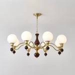 Globe Orb Wood Chandelier
