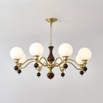Globe Orb Wood Chandelier