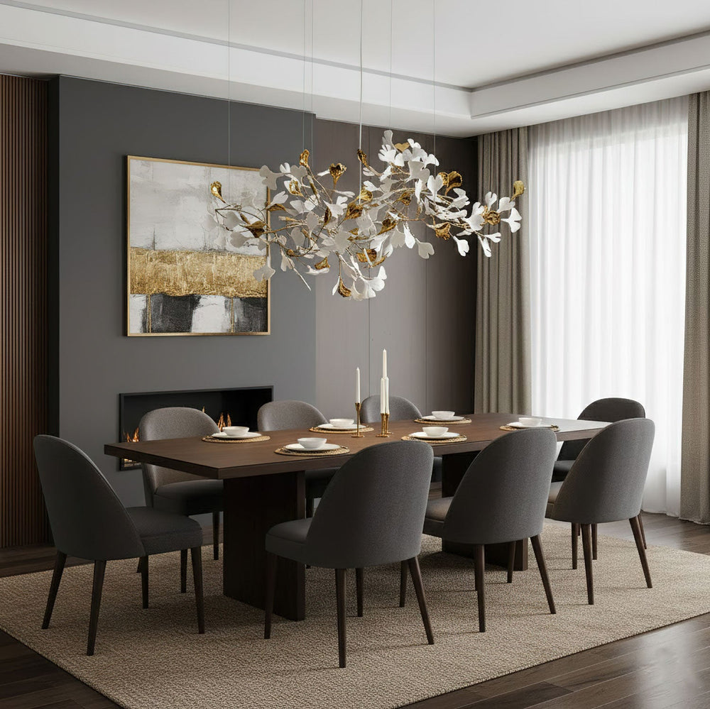 Gingko Leaf Duo Chandelier – Handcrafted Porcelain Statement