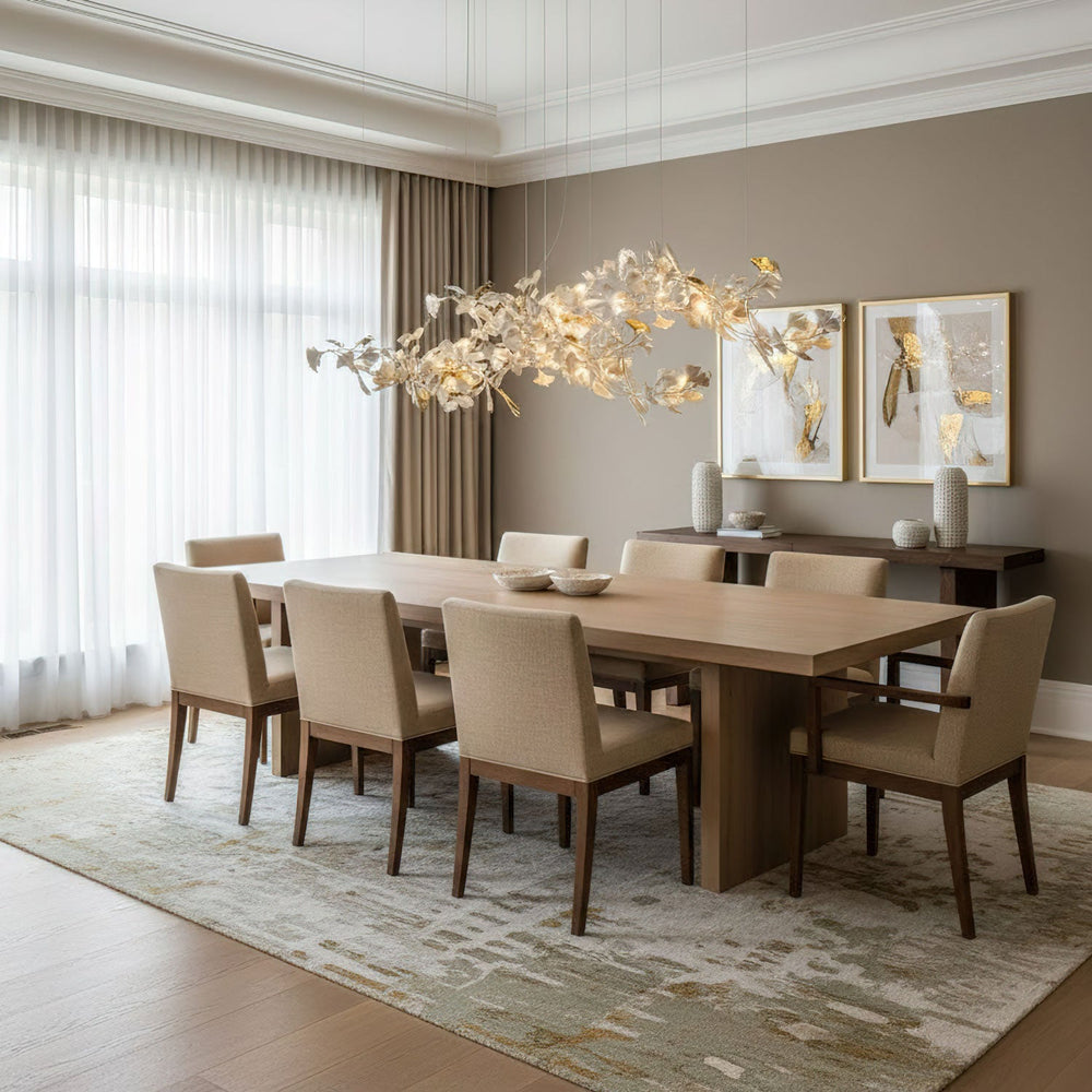 Gingko Leaf Duo Chandelier – Handcrafted Porcelain Statement