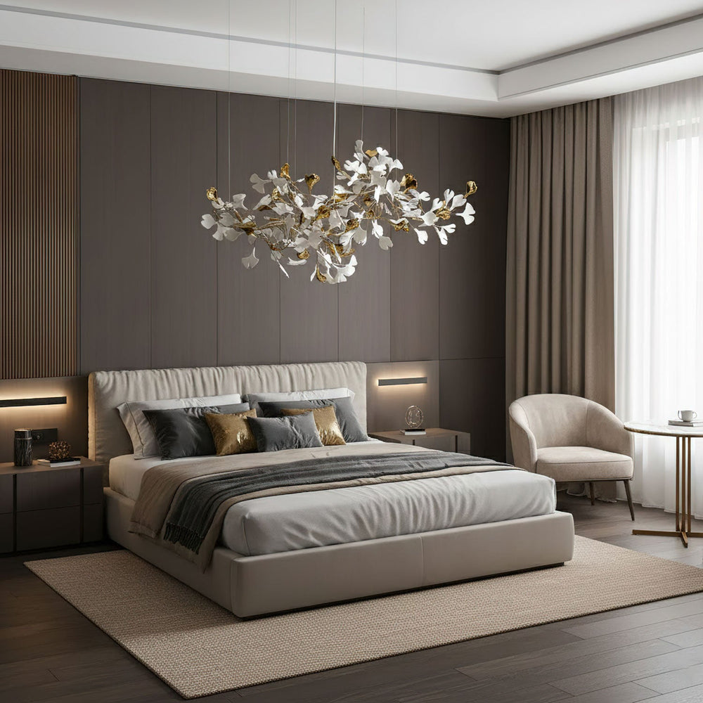 Gingko Leaf Duo Chandelier – Handcrafted Porcelain Statement