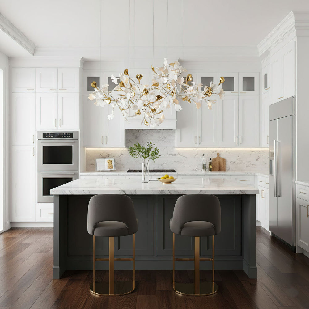 Gingko Leaf Duo Chandelier – Handcrafted Porcelain Statement