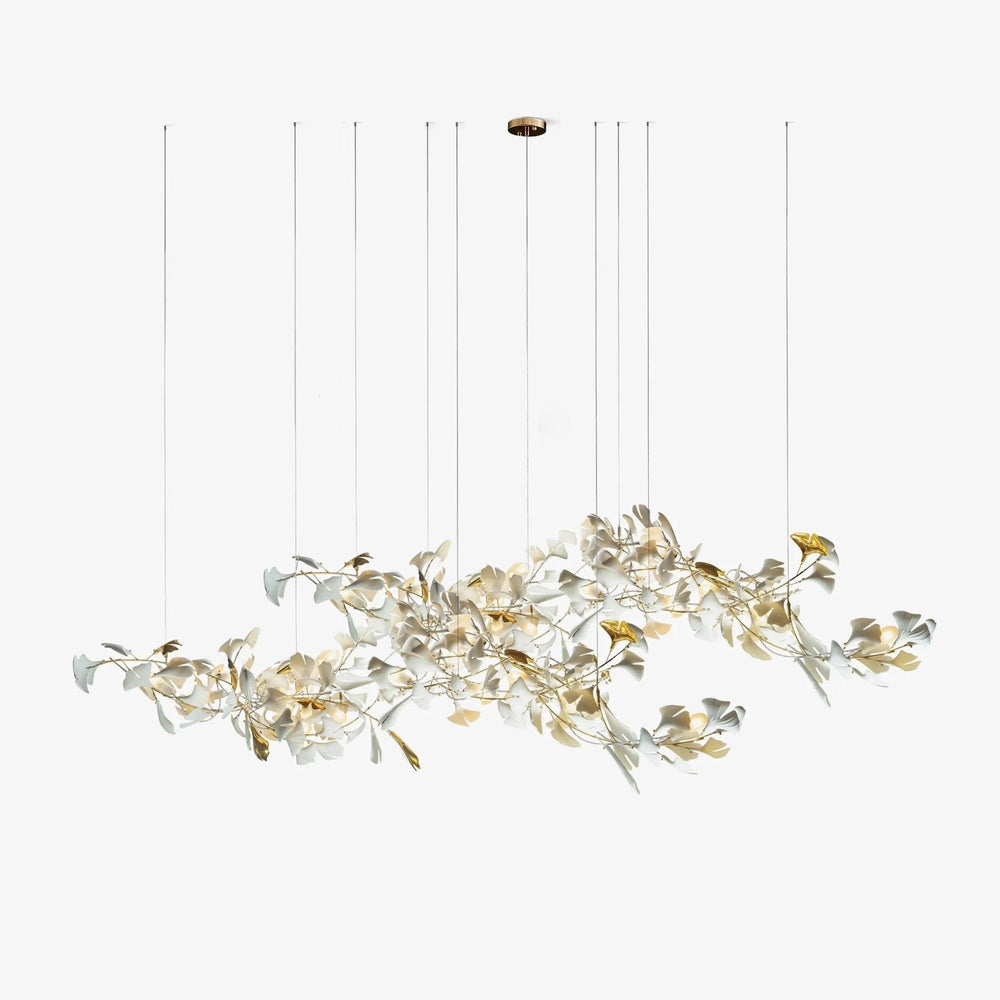 Gingko Leaf Duo Chandelier – Handcrafted Porcelain Statement
