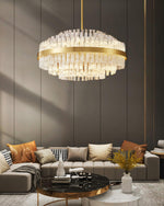 Gold & Clear Rod Chandelier