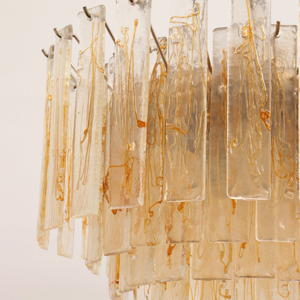 Golden Amber Glass Chandelier