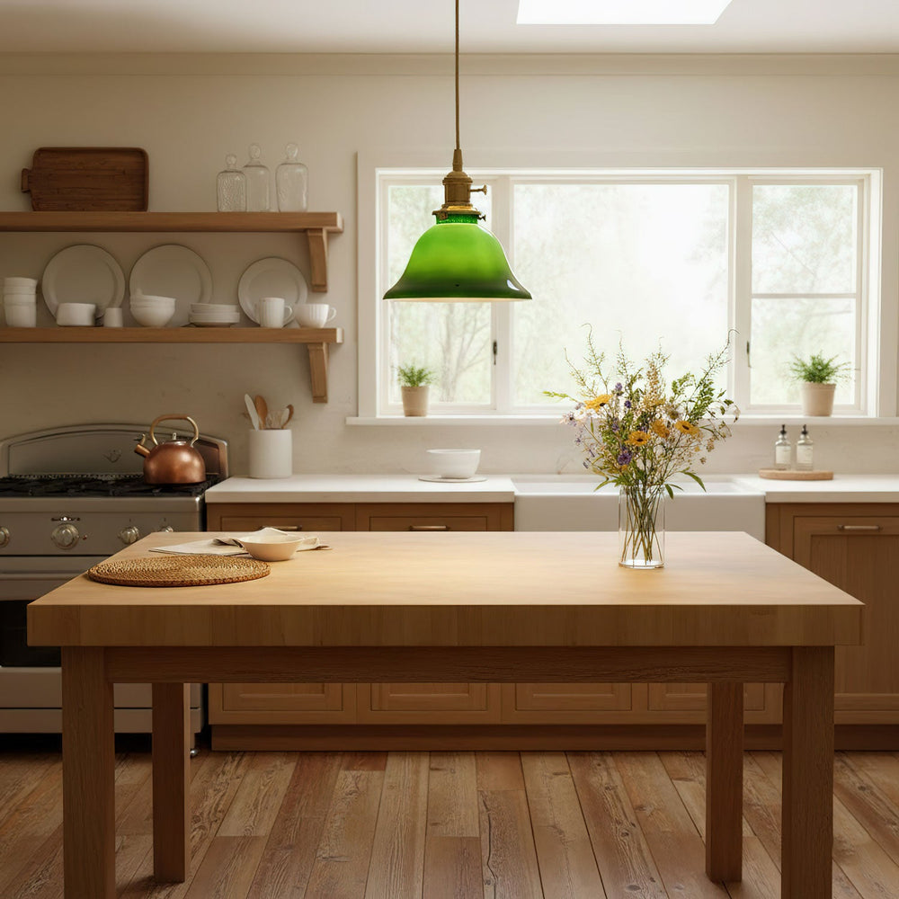 Green Bell Pendant Light