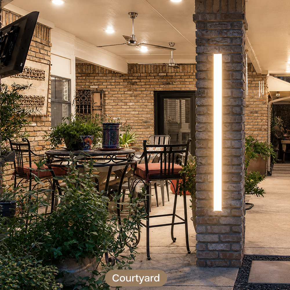 HaloLine White Long Linear Outdoor Wall Light