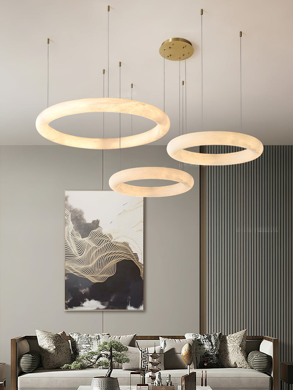 Halo di Pietra Alabaster Chandelier