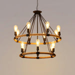 Hemp Rope Industrial Large Circle Chandelier