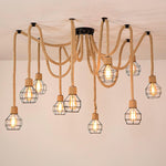 Hemp Rope Scattered Flower Chandelier