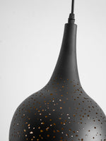 Hollow Industrial Pendant Lamp – Vintage Black & Gold