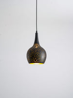 Hollow Industrial Pendant Lamp – Vintage Black & Gold