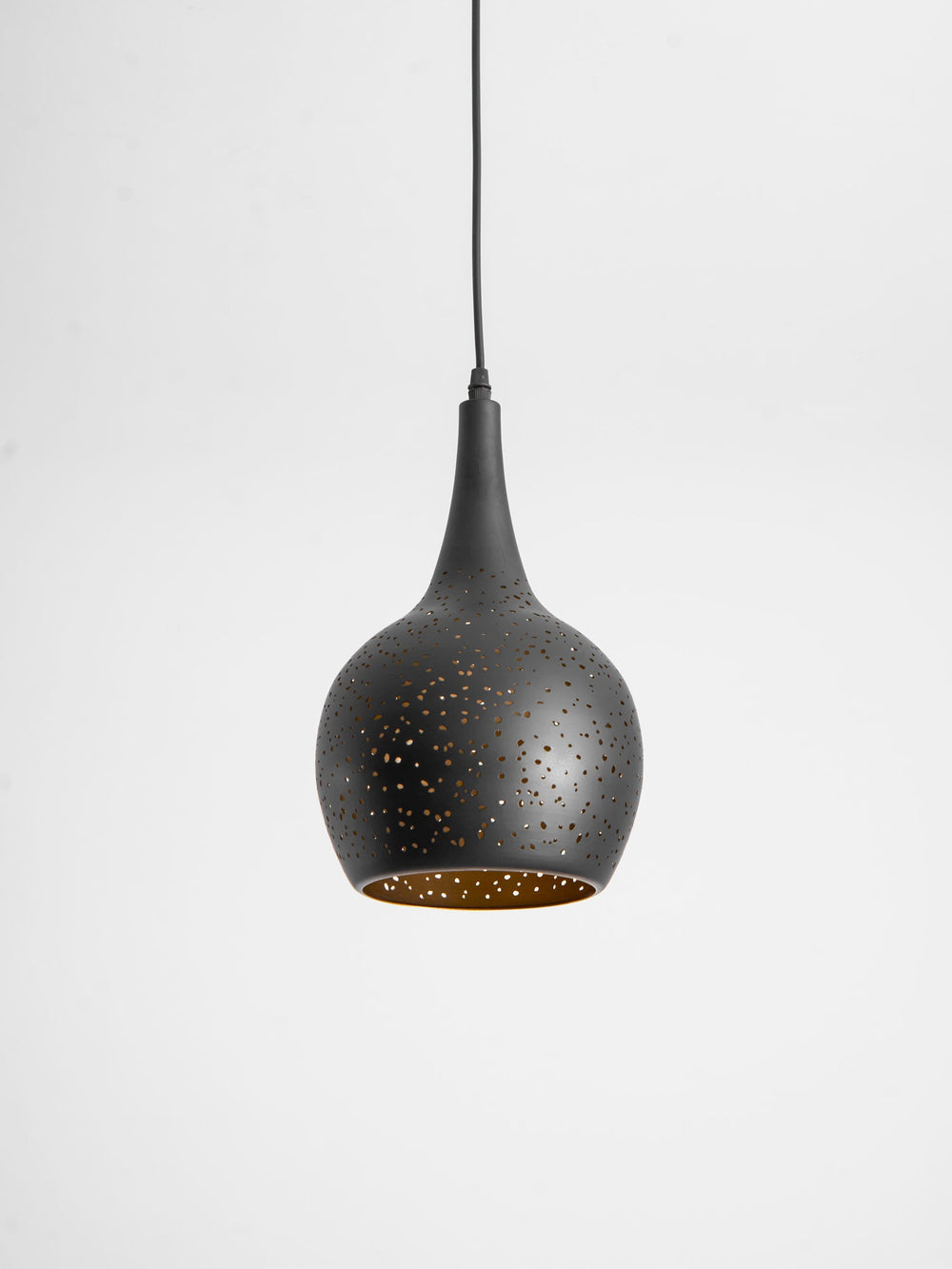 Hollow Industrial Pendant Lamp – Vintage Black & Gold