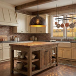 Hollow Industrial Pendant Lamp – Vintage Black & Gold