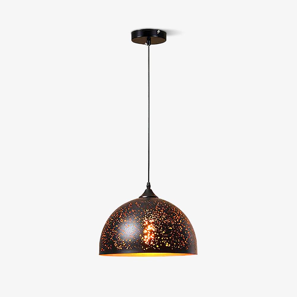 Hollow Industrial Pendant Lamp – Vintage Black & Gold