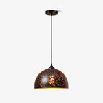 Hollow Industrial Pendant Lamp – Vintage Black & Gold