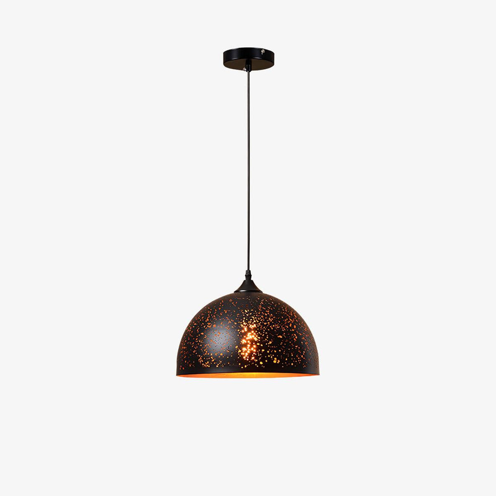 Hollow Industrial Pendant Lamp – Vintage Black & Gold