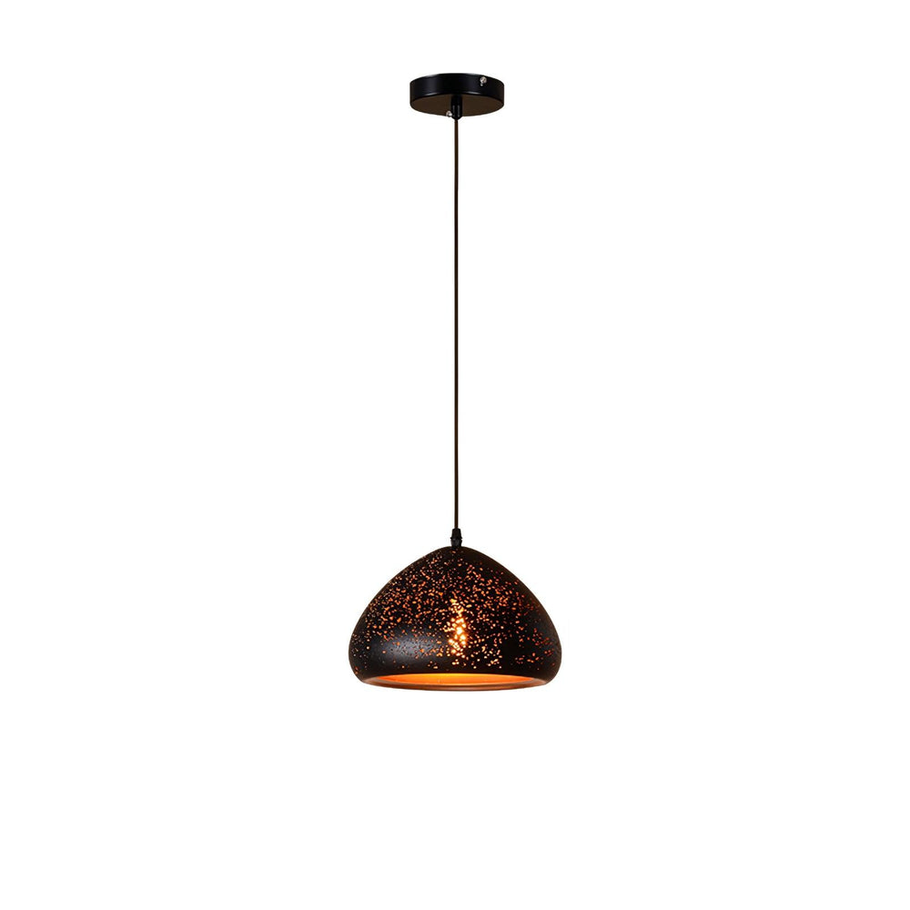 Hollow Industrial Pendant Lamp – Vintage Black & Gold