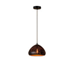 Hollow Industrial Pendant Lamp – Vintage Black & Gold