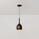 Hollow Industrial Pendant Lamp – Vintage Black & Gold