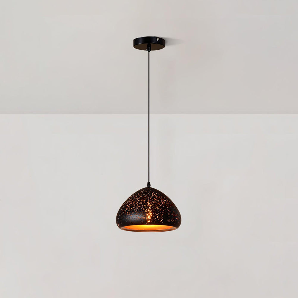 Hollow Industrial Pendant Lamp – Vintage Black & Gold