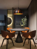 Hollow Industrial Pendant Lamp – Vintage Black & Gold