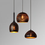 Hollow Industrial Pendant Lamp – Vintage Black & Gold