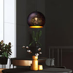 Hollow Industrial Pendant Lamp – Vintage Black & Gold