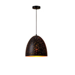 Hollow Industrial Pendant Lamp – Vintage Black & Gold