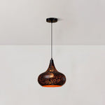 Hollow Industrial Pendant Lamp – Vintage Black & Gold