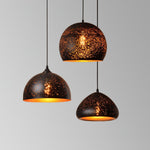 Hollow Industrial Pendant Lamp – Vintage Black & Gold