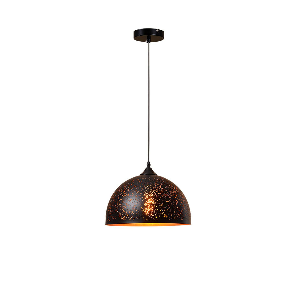 Hollow Industrial Pendant Lamp – Vintage Black & Gold