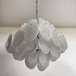 Isadora Glass White Disc Chandelier