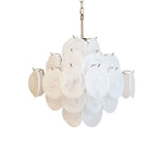 Isadora Glass White Disc Chandelier