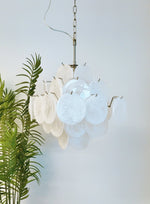 Isadora Glass White Disc Chandelier