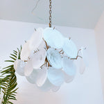 Isadora Glass White Disc Chandelier